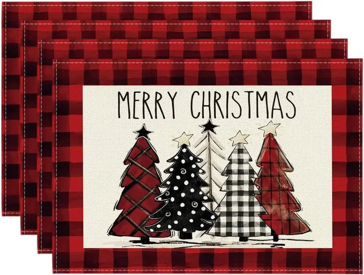 Christmas Placemats – Buffalo Check Plaid Set