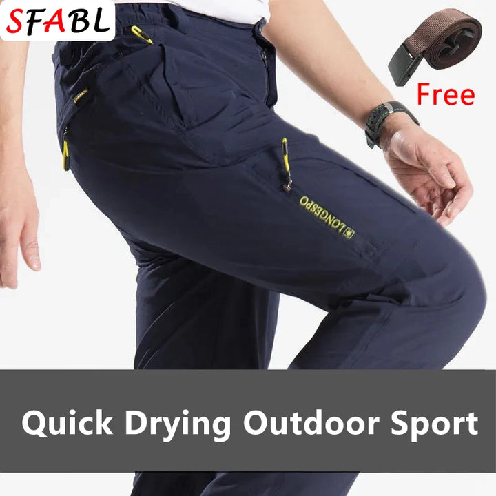 Summer Thin Quick Dry Men's Pants Camping Hiking Trekking High Stretch Trousers for Men Waterproof UV-Proof Outdoor Sports Pants