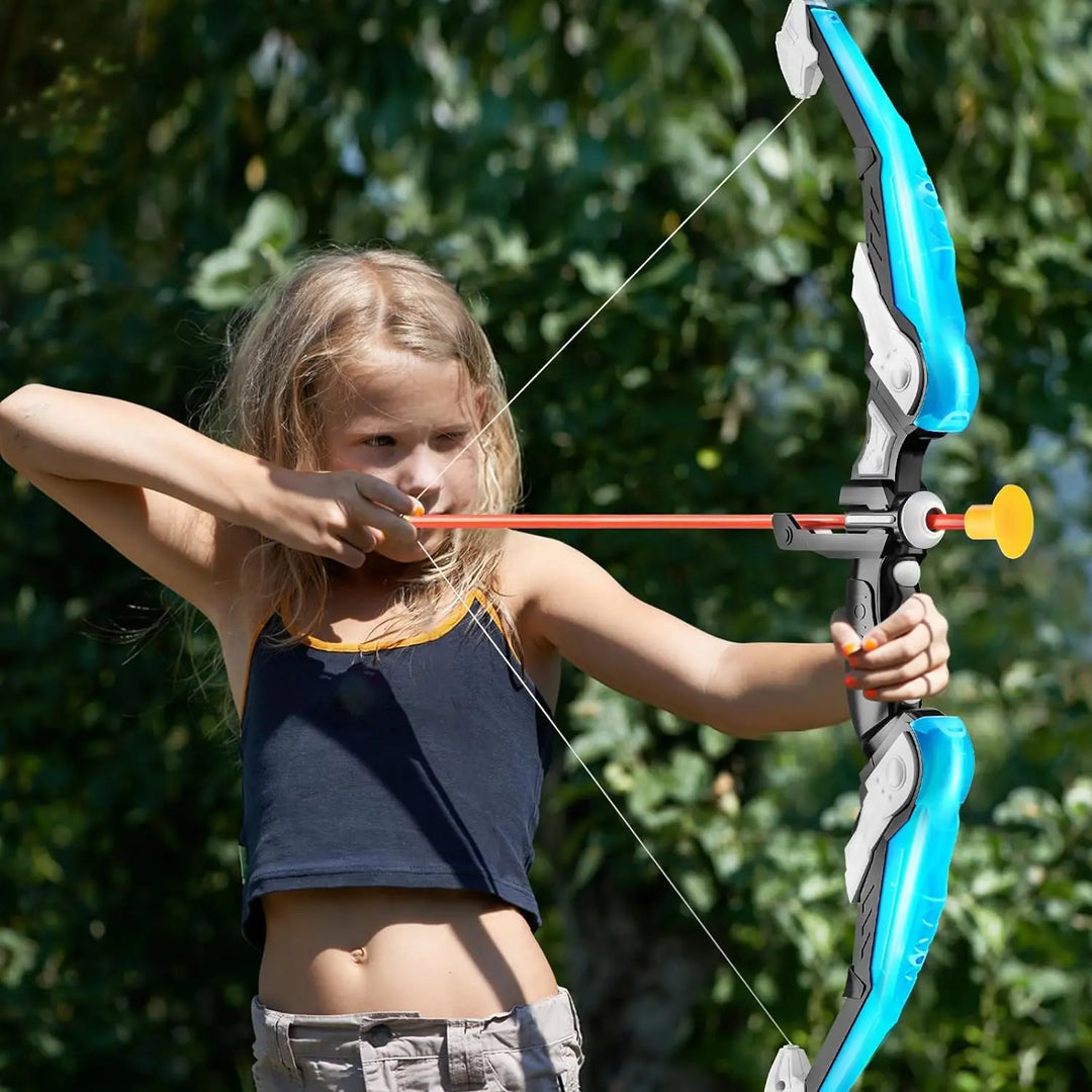 LED Light Up Kids Bow & Arrow Set with Target & Quiver