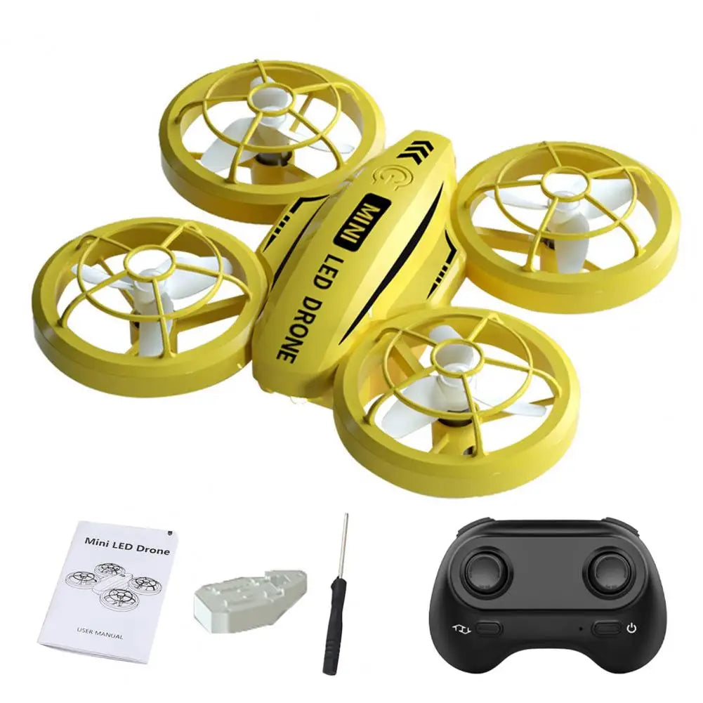 Kids Mini Drone Remote Control Colorful LED Quadcopter 360° Flip Shockproof Full Propeller Protect RC Drone Flying Toy Kids Gift