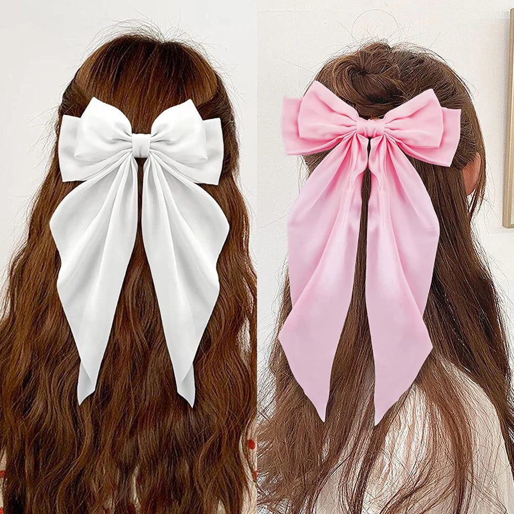 Elegant Bow Ribbon Hair Clip – Satin Bowknot Hairpin