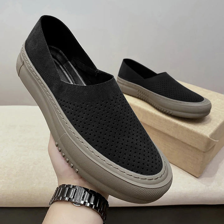 Soft Surface Breathable 2024 New Slip-On Beanie Shoes Driving Casual Men's Lazy Loafers Comfortable and Versatile Men's Shoes Trendyy and Fashionable