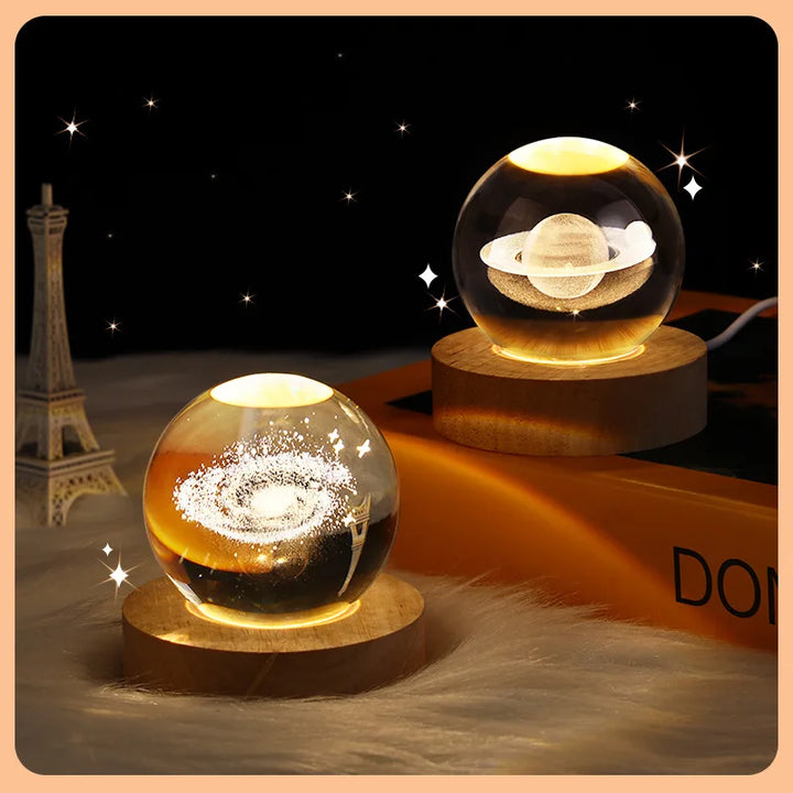 3D Galaxy Crystal Lamp