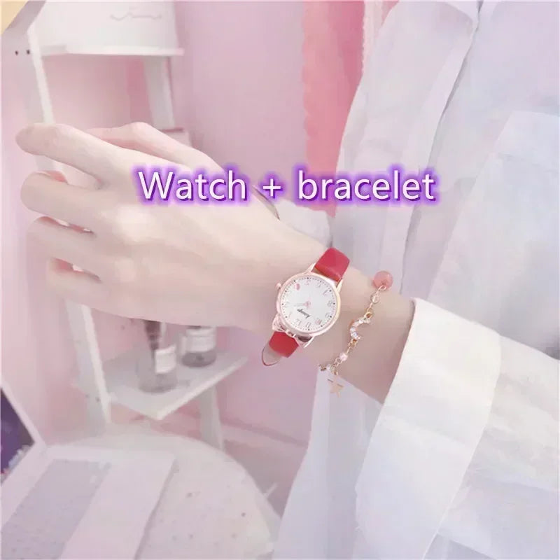 Kids Love Digital Watch Set – Leather Strap & Bracelet