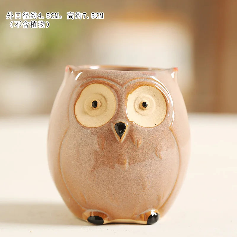 Cute Owl Ceramic Planter