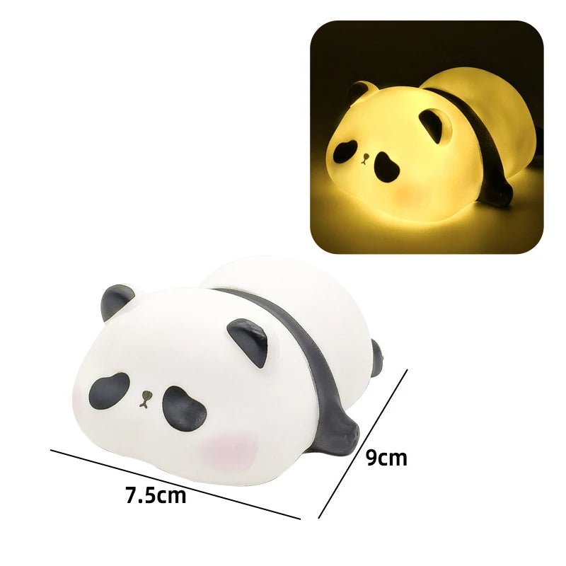 Kawaii Mini Night Light Animals Shaped LED Lamp Nursery Sleeping Night Lamp New Year Kids Gifts Home Decor Accessorie