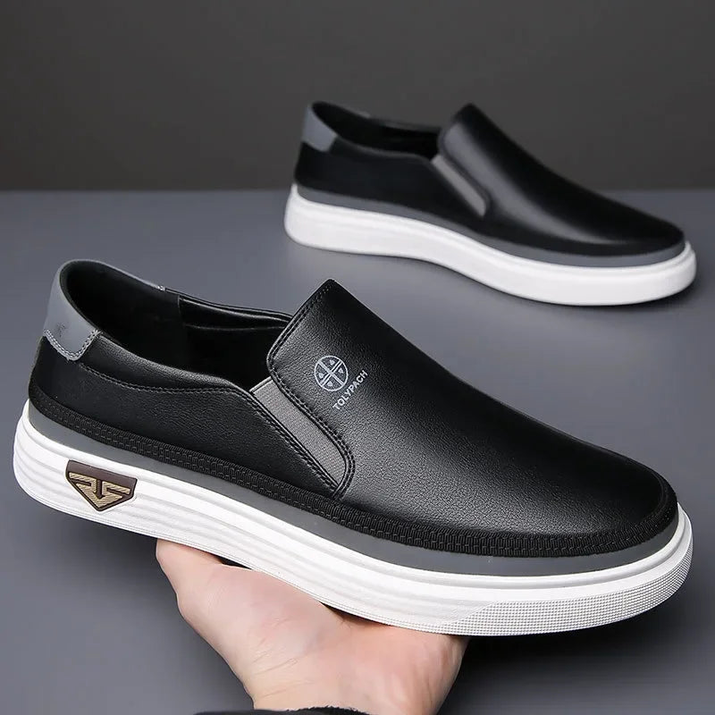 Men's Handmade Genuine Leather Casual Shoes 2024 New Luxury Brand Loafers Man Flats Comfortable Slip on Driving Shoes Moccasins