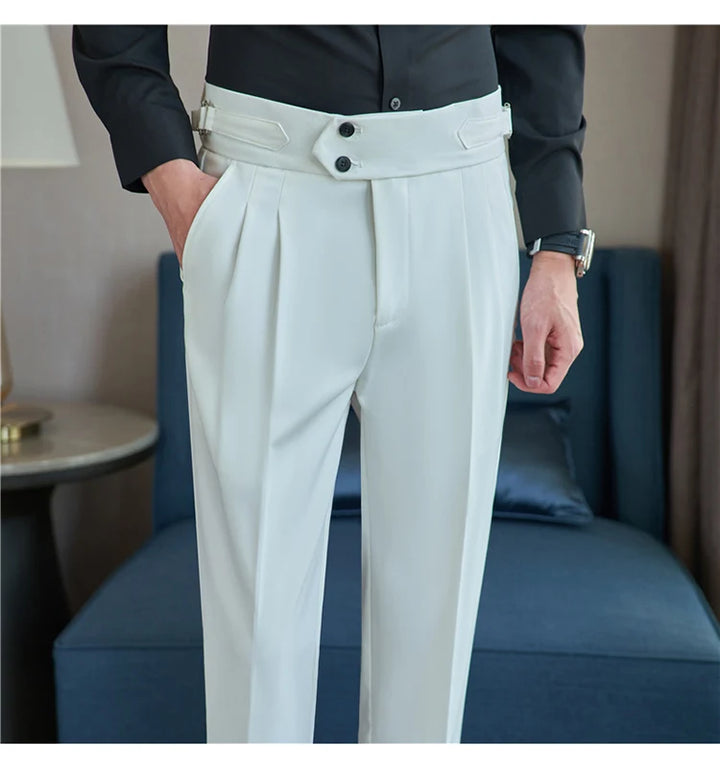 Men's Suit Pants – High-Quality Slim Fit, Solid Color