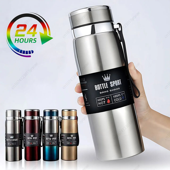 1000ml Stainless Steel Thermal Water Bottle - Leak-Proof Flask