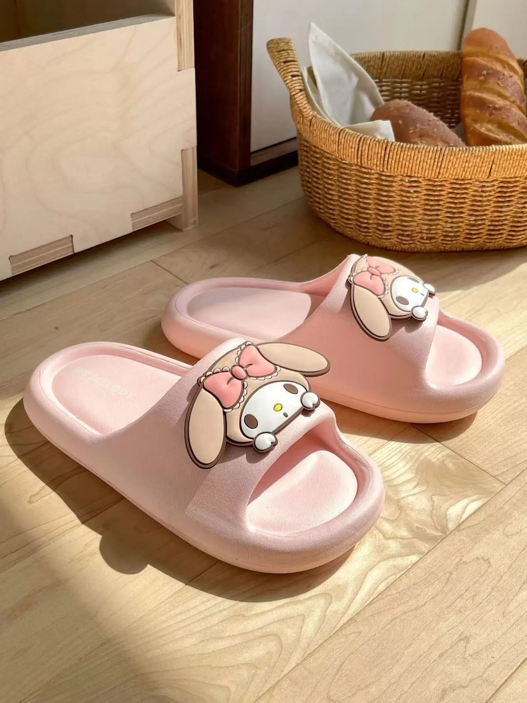 Sanrio Kuromi Cute Summer Kids Sandals Soft Slippers Indoor Outdoor Quick-Drying Cartoon Anime Sole Anti-Slip Girls Boys Gift