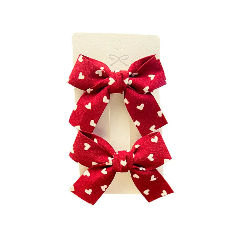 Princess Red Bow Hairpins – Children's Accessories