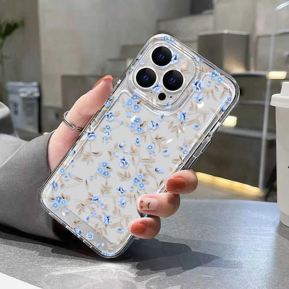 Flower Clear Case For Samsung A55 A54 5G A15 A53 A52 A33 A34 A35 A25 A32 A14 A71 A72 S23 Plus S22 S21 S20 FE Soft Silicone Cover