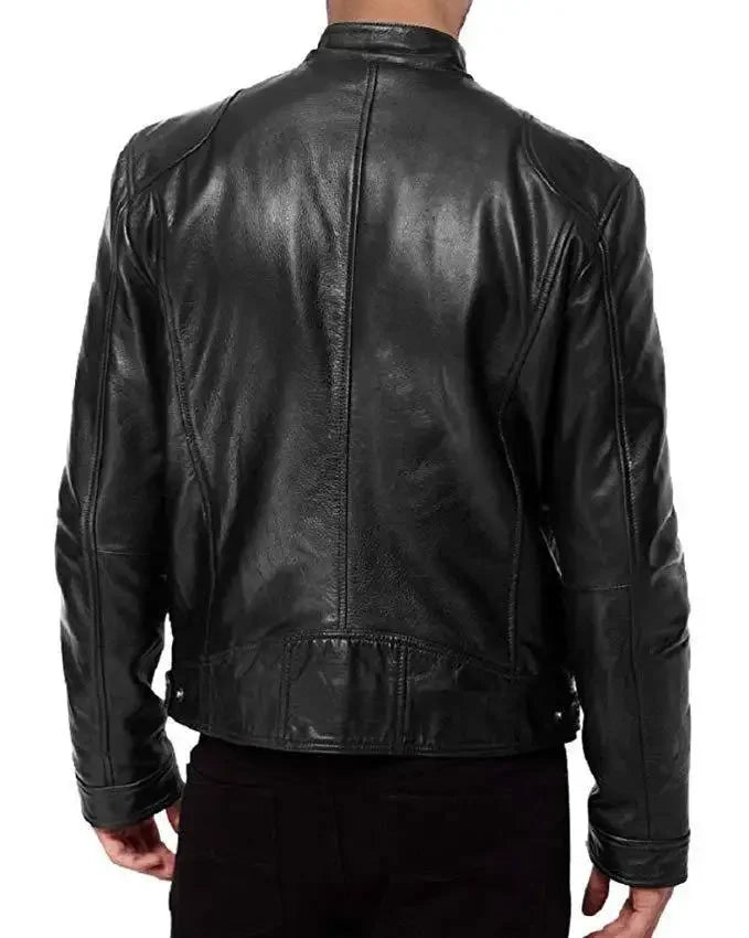 Men's Leather Jacket Bomber Motorcycle Biker Pu Leather Casual Loose Fit Faux Jacket For Men