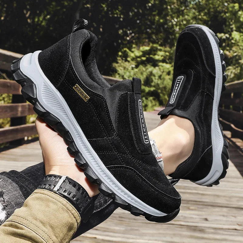 Hiking Shoes Slip-on Male Sneakers Outdoor Anti-skid Casual Men Shoes Breathable Faux Suede Man Loafers Size 50 Hot Man Footwear