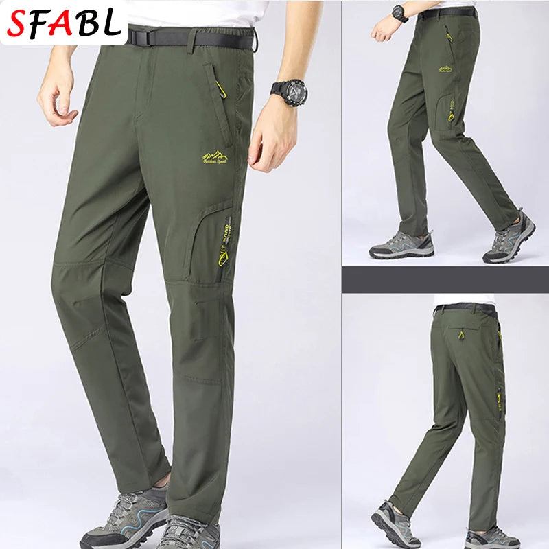 Summer Thin Quick Dry Men's Pants Camping Hiking Trekking High Stretch Trousers for Men Waterproof UV-Proof Outdoor Sports Pants