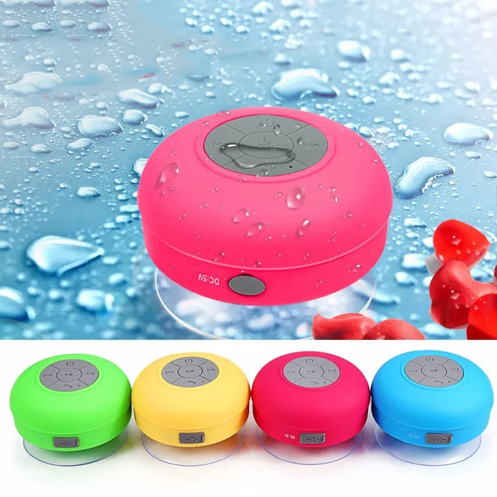 Mini Portable Bluetooth Speaker  Powerful Suction-Cup  Built-in Microphone Bluetooth Speaker for  Phone Shower Gift