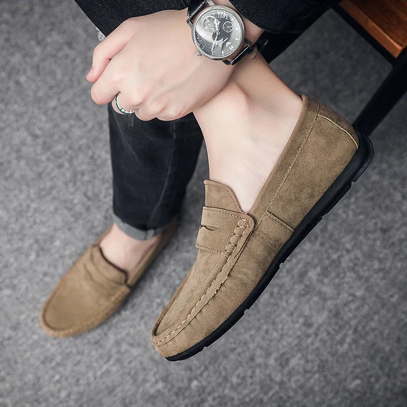 Men's Loafers, Lightweight and Breathable Casual Shoes, Mens Flat Driving Shoes, Soft Sole Slip-on Business Shoes, Moccasins