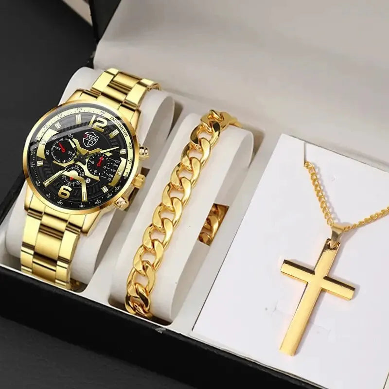 DEYROS Fashion Watch Set – Men's Calendar