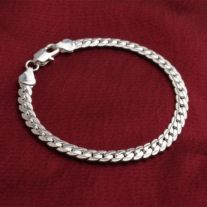 Sterling Silver Bracelet – 925 Flat Side Chain