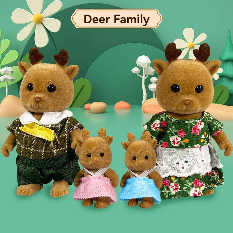 Forest Animal Family 1_12 Dollhouse Accessories Mini_yythk