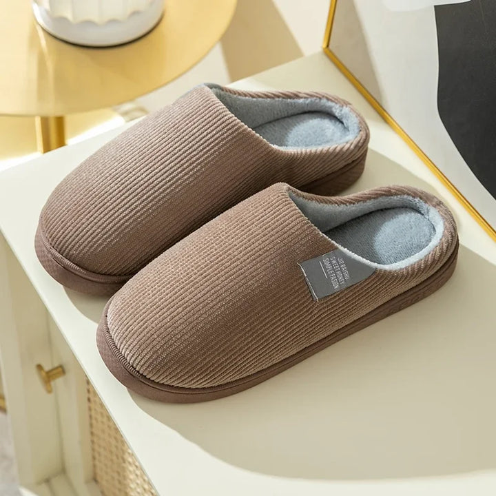 Thick Sole Home Indoor Outside Men And Women Couples Winter Household Warm Fluffy Slippers High Heels Plush Cotton Shoes Ladies