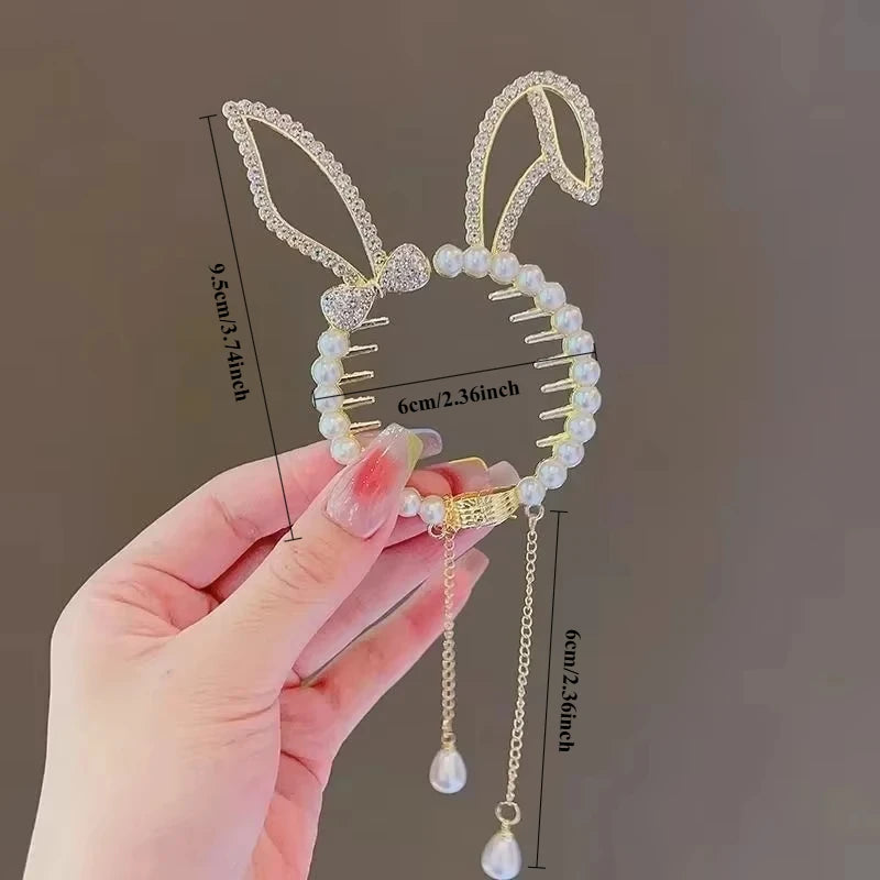 Shiny Angel Wing & Animal Ears Hair Clips - Elegant Tassel Pearl Hairpins