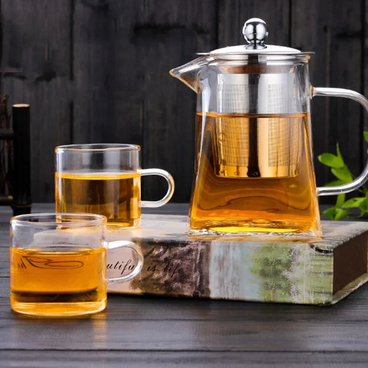 Glass Teapot with Infuser – Elegant Tea Set Kettle