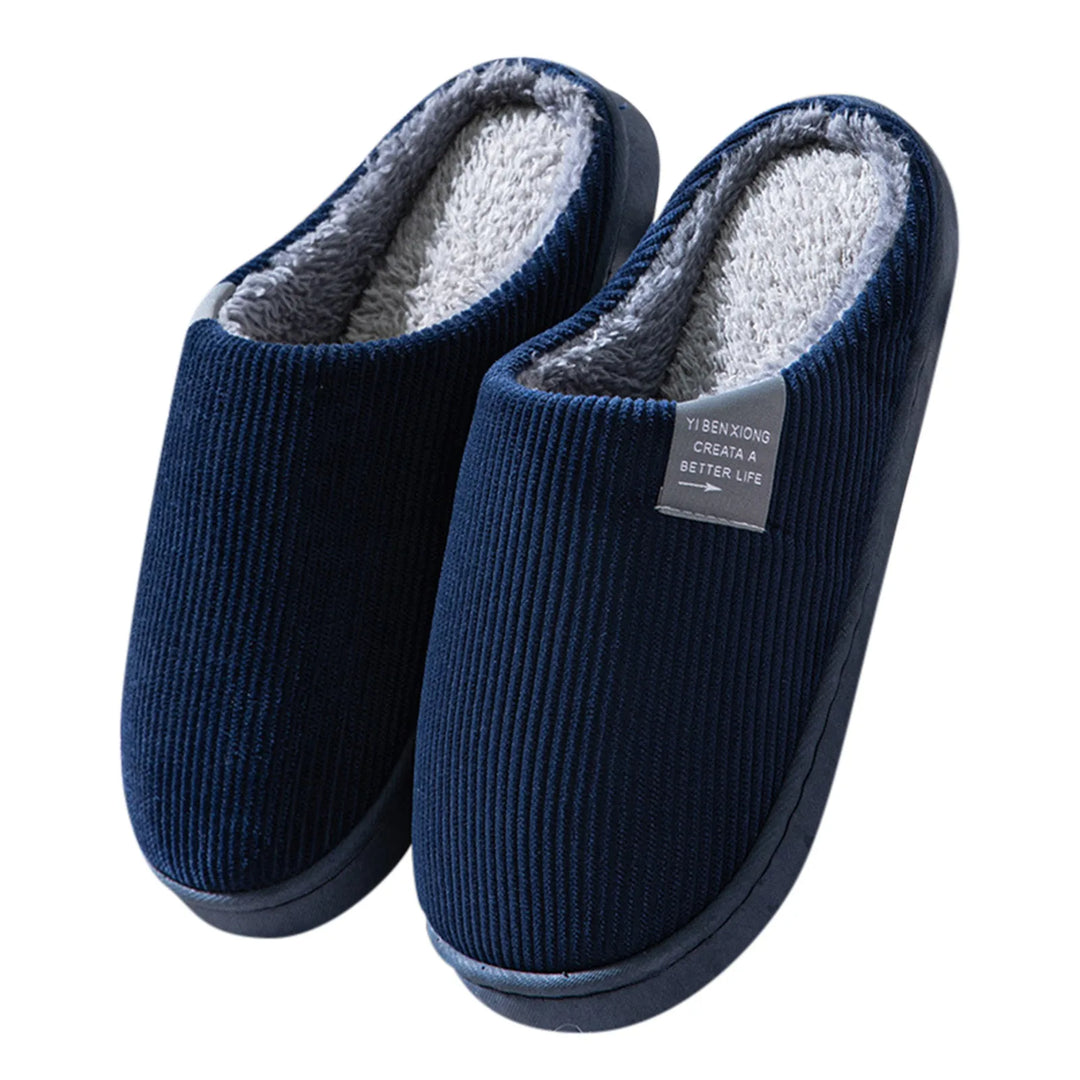 Winter Warm Fur Slippers Men Couples House Non-Slip Soft Shoes Women Comfort Flat Heel Home Indoor Bedroom Zapatillas Casa Mujer