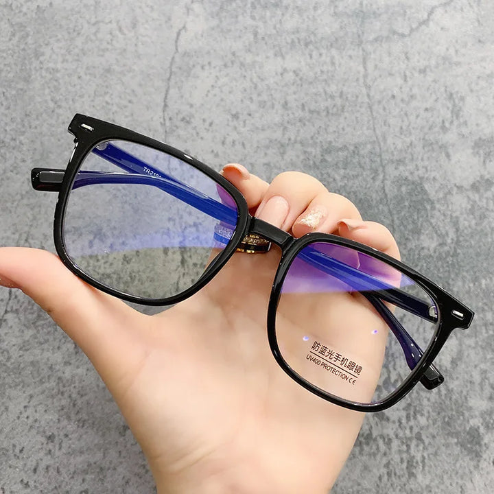 Black Computer Glasses Frame Women Men Anti Blue Light Square Rectangle Eyewear Blocking Glasses Optical Spectacle Eyeglass