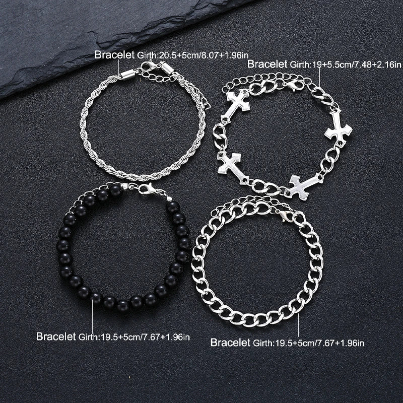 Stainless Steel Bracelet Set – Punk Fashion