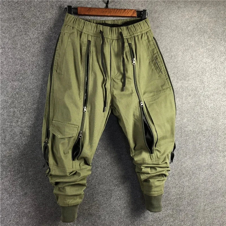 Men Casual Cargo Harem Pants High Street Hip Hop Length Men's Clothing Sweatpants Spring Autumn Black Big Size Male Trousers