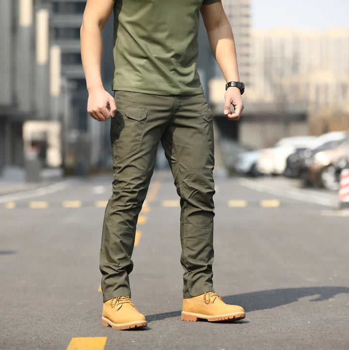 Man Military Tactical Cargo Pants Safari Work Long Trousers Multi-pocket Waterproof Hiking Fishing Sprots Outdoor Overalls Army