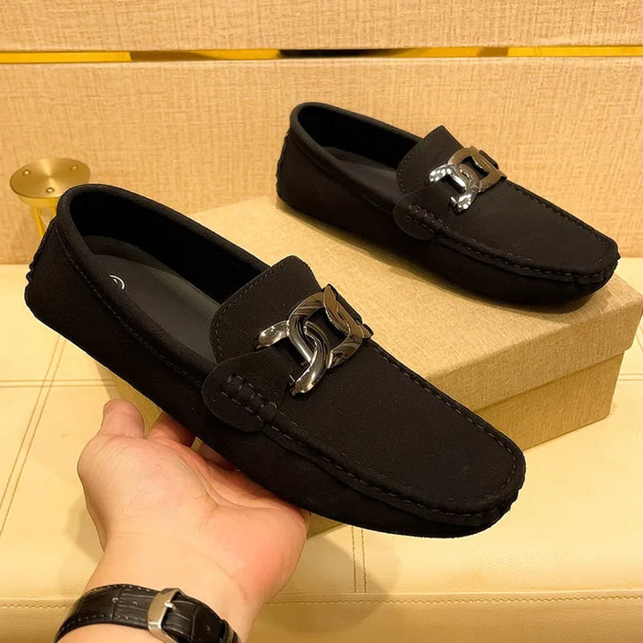 YRZL Loafers Men Big Size 48 Soft Driving Moccasins High Quality Flats Suede Leather Shoes Men Slip-on Luxury Loafers for Men