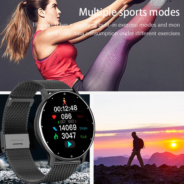 LIGE 2024 Smart watch Ladies Full touch Screen Sports Fitness watch IP67 waterproof Bluetooth For Android iOS Smart watch Female