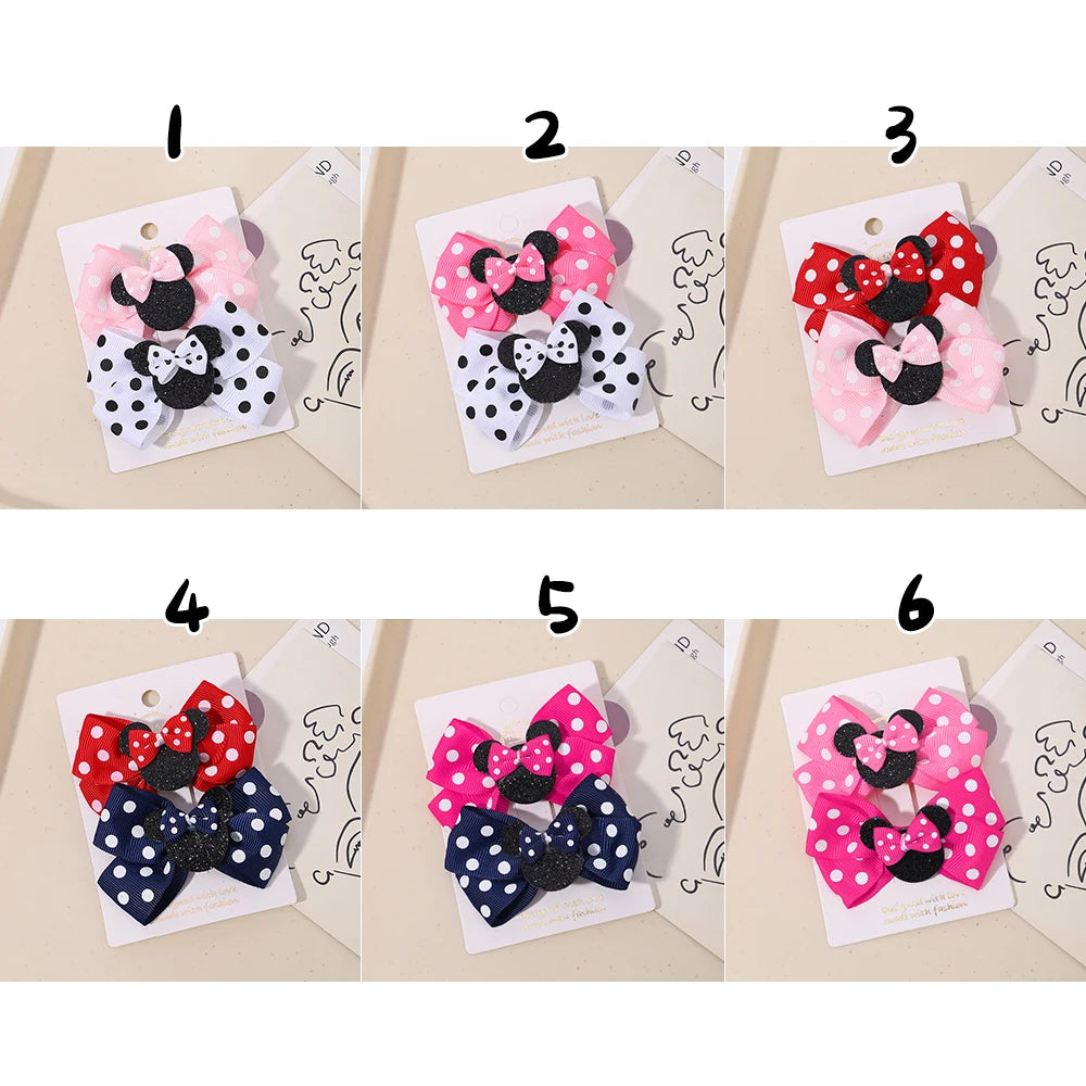 Polka Dot Bow Hair Clips – Toddler Accessories