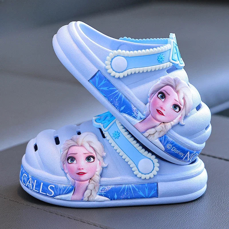 Disney Frozen Girls Princess Slippers Cartoon Elsa Children Garden Shoes Beach Sandals Soft Kids Outdoor Slippers