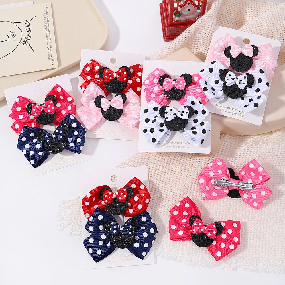 Polka Dot Bow Hair Clips – Toddler Accessories