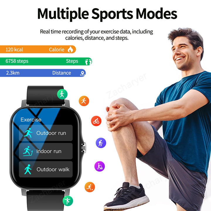 Smart watch, multi-sport mode, message reminder, suitable for men and women, multiple APP reminders, For IPhone/Andriod