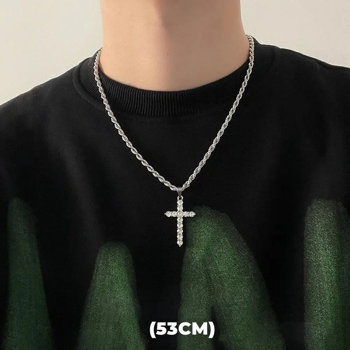 Hip Hop Zircon Star Double Layer Necklace For Men Women Trend Charm Titanium Steel Pendant Chain Unisex Jewelry Wholesale