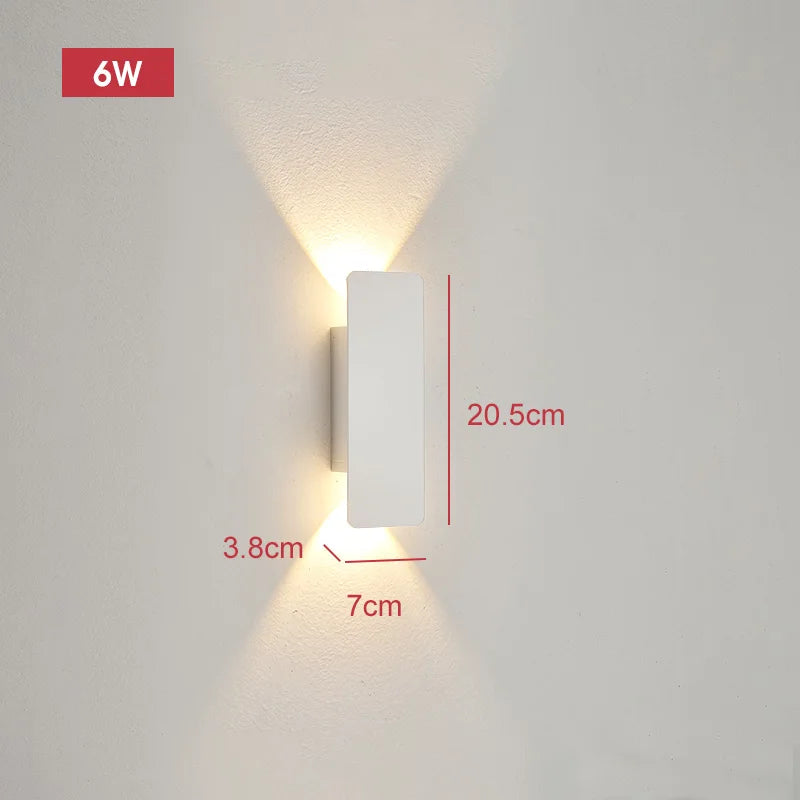 Outdoor Waterproof Wall Lamps Strip Aluminum Wall Lights 18W LED Black Wall Lamp Bedroom Exterior Outdoor Lighting Fixtures