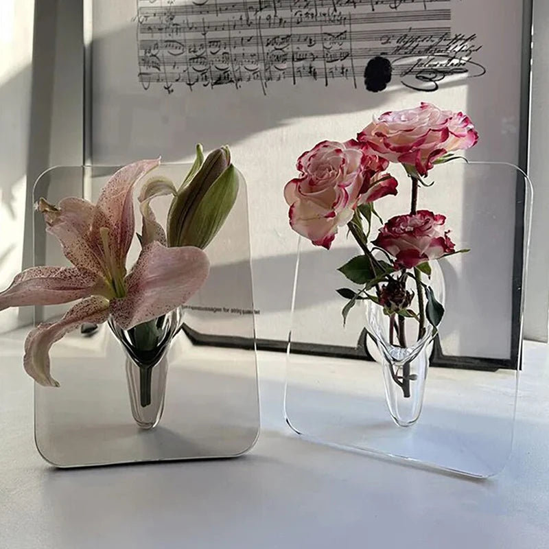 Transparent Picture Frame Vase – Creative Art Decor