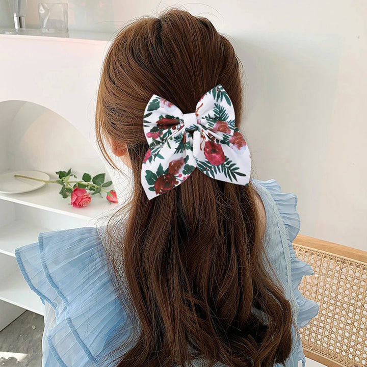 Sweet Print Bow Hair Clips – Summer Accessories