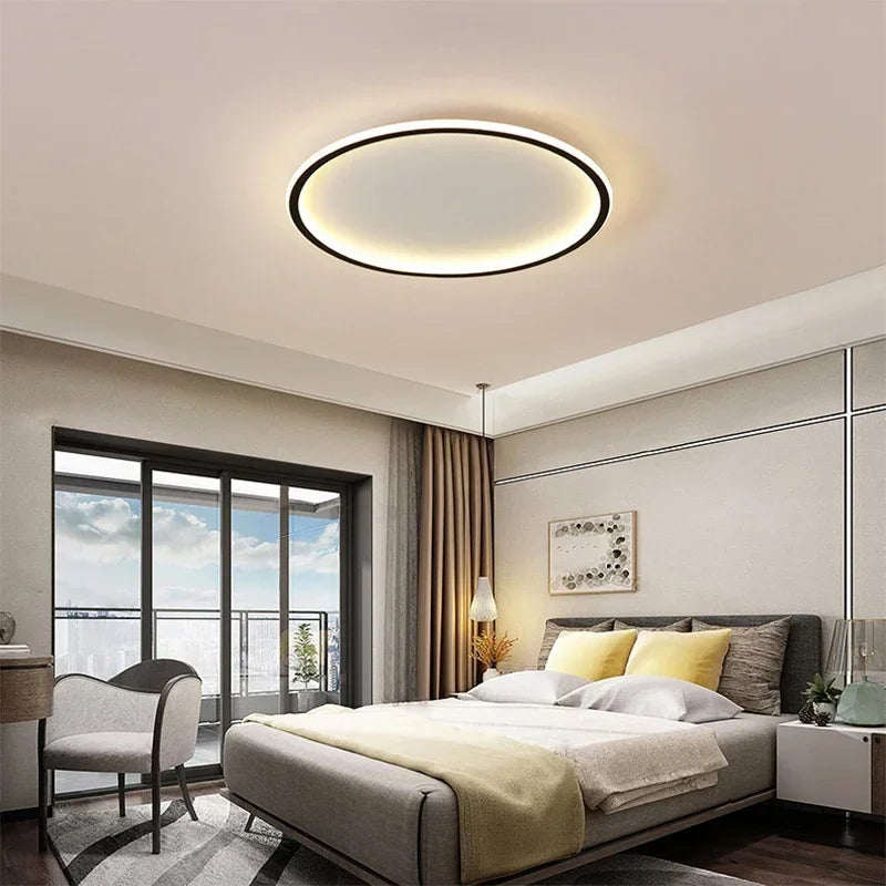 Household LED Ceiling Light 23/30/50/80CM Bedroom Living Room Study Room Super Slim Black White Gold Home Decor Lighting Fixture