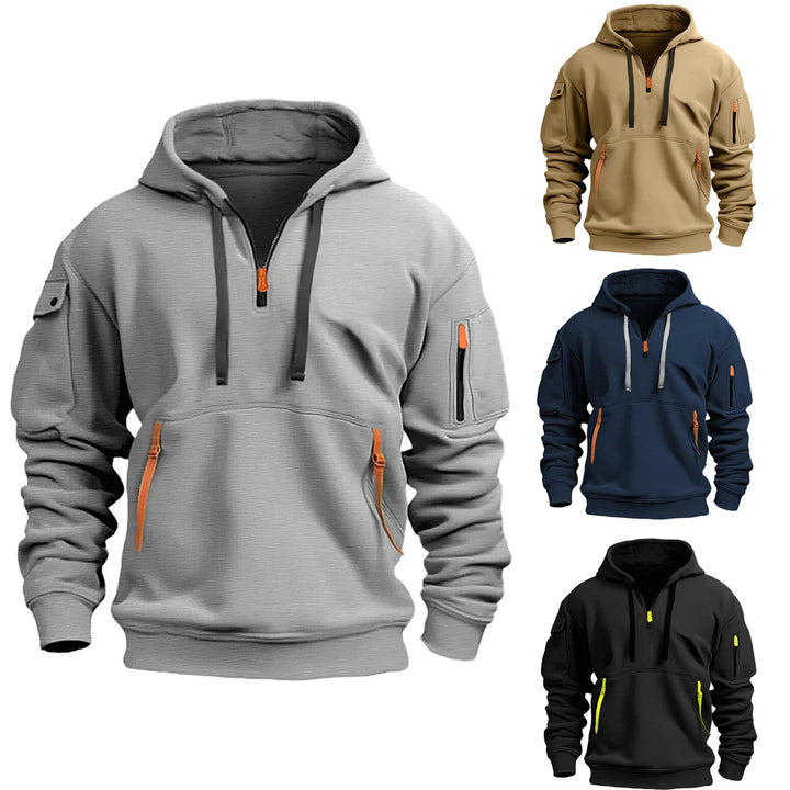 Multi Pocket Fleece Hoodie – Unisex Loose Pullover