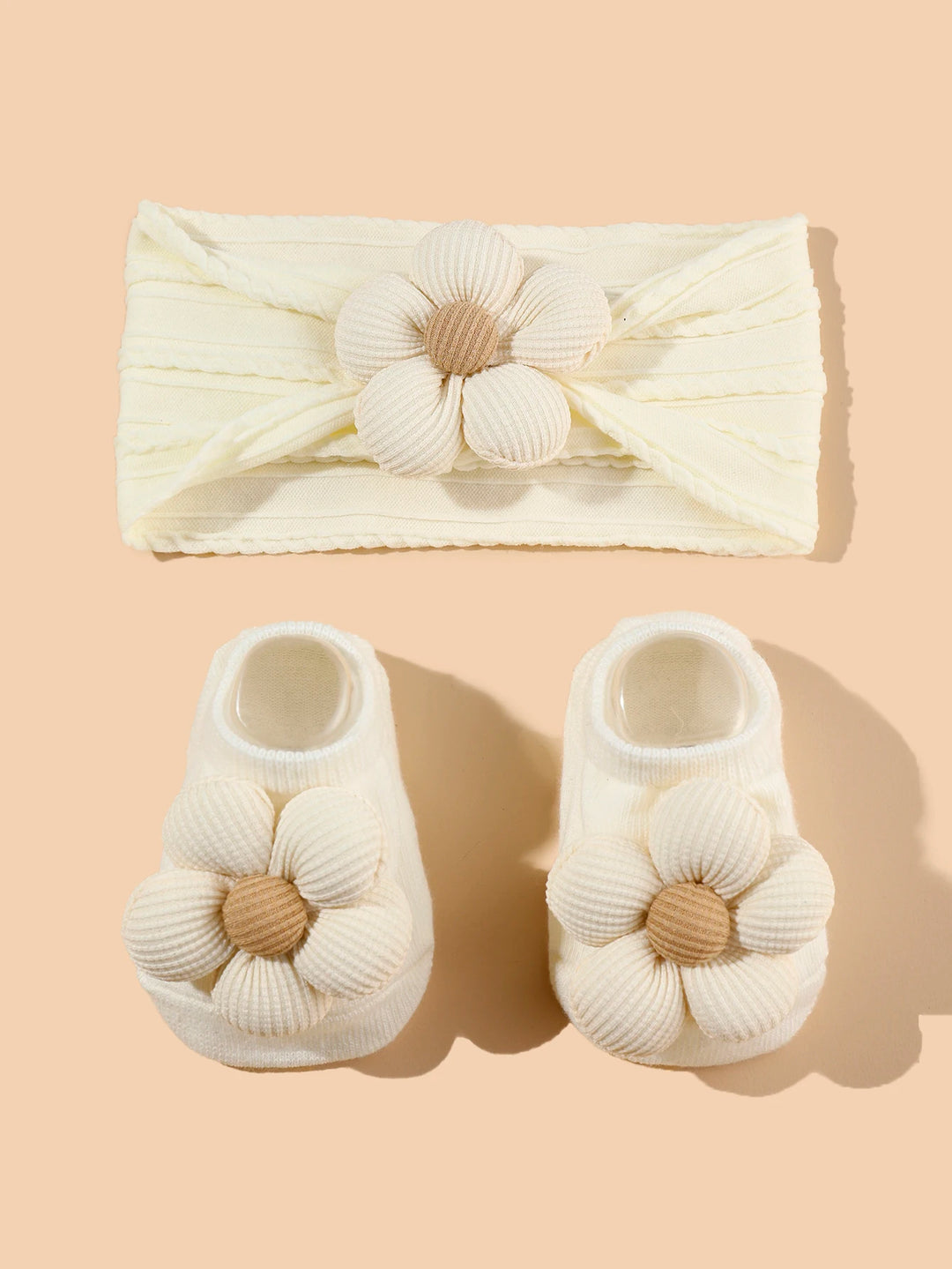 Baby Girls Headband & Socks Set – Cute Flower Design