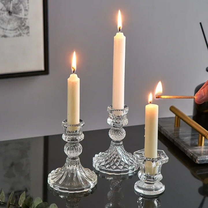 Glass Candlestick Wedding Centerpiece – Elegant Table Candle Holder