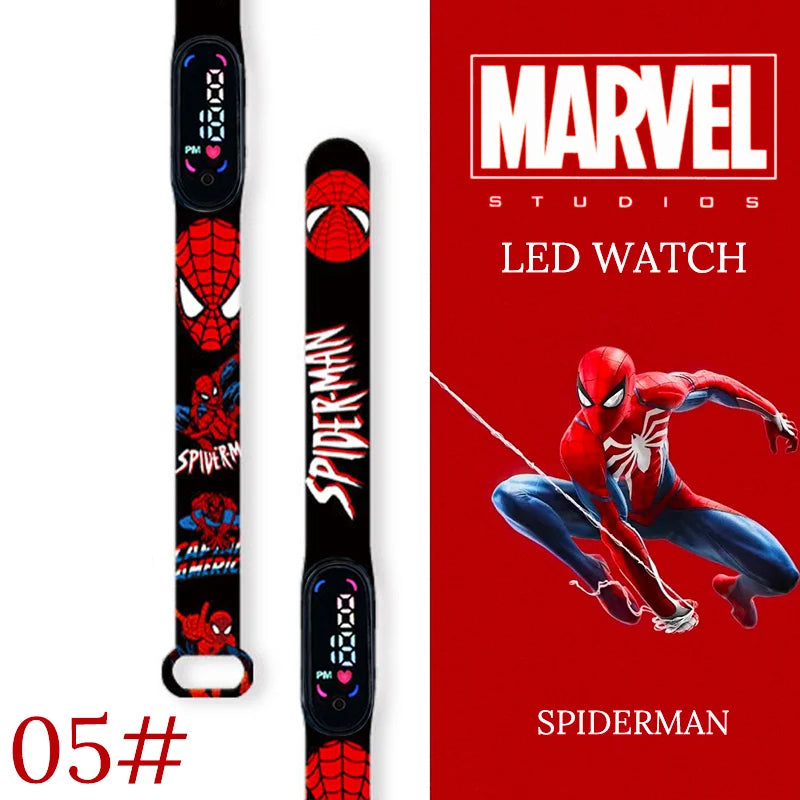 MINISO Spiderman Kids Digital Watch - Waterproof LED Sport Wristband