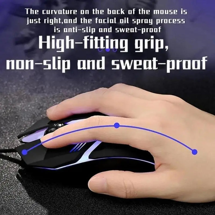 Ergonomic Gaming Mouse – USB Backlit Design