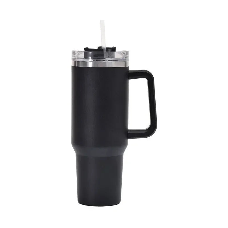 Water Bottle Insulated Tumbler with Handle Straw Double Wall Thermal Iced Travel Cup Car Thermos Mug Perfect Gift