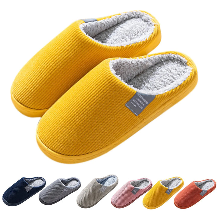 Winter Warm Fur Slippers Men Couples House Non-Slip Soft Shoes Women Comfort Flat Heel Home Indoor Bedroom Zapatillas Casa Mujer